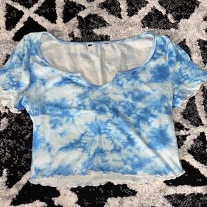 Blue Tie-Dye Women's Top